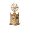 Thumbnail of Christiaan van der Klaauw. A very fine and rare handmade key wind gold plated brass and silver clock with sphere on top demonstrating the solar system Christiaan van der Klaauw. Très belle et rare pendule en laiton plaqué or et argent avec sphère montrant le système solaire, entièrement asseemblée à la main, remontoir à clé  Planeto Astrolabium, Circa 1990 image 3
