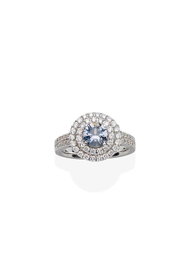 SPINEL AND DIAMOND RING