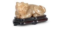 Thumbnail of A YELLOW JADE CARVING OF A HORNED MYTHICAL CREATURE China, late Qing dynasty image 4