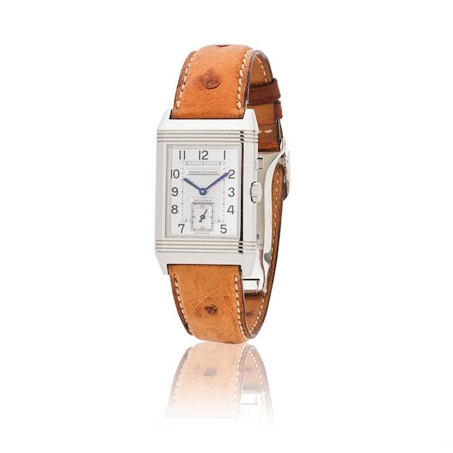 Jaeger-LeCoultre. A fine stainless steel rectangular reversible manual wind wristwatch with two dials and 24 hour indication Jaeger-LeCoultre. Belle montre bracelet rectangulaire réversible en acier avec double cadran et indication sur 24 heures mouvement mécanique Reverso Duoface Night & Day, Ref: 270.8.51, Circa 2010